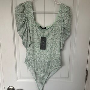 21 Saints Sage Green Floral Bodysuit Henna new NWT spring pastel